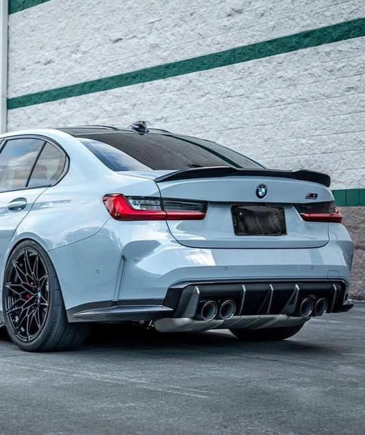 M3 M3C M3CS G80 G81 2021 2022 2023 2024 & M4 M4C M4CS G82 G83 2021 2022 2023 2024 with Aftermarket Parts - OE Style Rear Lip Spoiler Pre-preg Carbon Fiber from Aero Republic