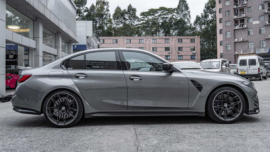 BMW M3 M3C M3CS G80 G81 2021 2022 2023 2024 & M4 M4C M4CS G82 G83 2021 2022 2023 2024 with Aftermarket Parts - OE Style Side Skirts Pre-preg Carbon Fiber from Aero Republic