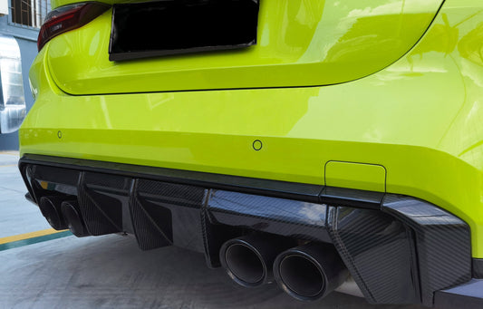 BMW M3 M3C M3CS G80 G81 2021-ON & M4 M4C M4CS G82 G83 2021-ON with Aftermarket Parts - OEM Style Rear Diffuser Carbon Fiber from Aero Republic