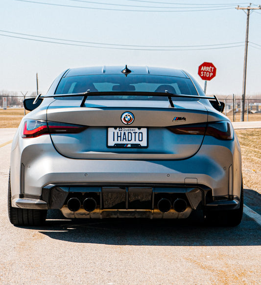 BMW M4 M4C M4CS G82 2021-ON & I4 M50 / e Drive 40 G26 2022-ON & 4 Series Gran Coupe M440 430 G26 2022-ON with Aftermarket Parts - MP Style Rear Wing Carbon Fiber/FRP from ArmorExtend