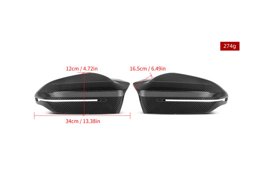 BMW M5C M5 G90 G99 2024-ON (Left & Right Hand Drive) with Aftermarket Parts - M5 Style Mirror Caps Dry Pre-preg Carbon Fiber from Aero Republic