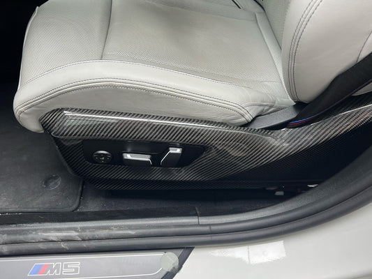 BMW M5C M5 G90 G99 2024-ON with Aftermarket Parts - OEM Style Seat Side Trim Covers Dry Pre-preg Carbon Fiber from Aero Republic