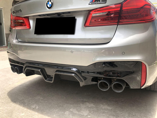 BMW M5 M5C F90 (Fits Both Pre-LCI & LCI) 2018-ON & 5 Series M550i 540i G30 (Fits both Pre-LCI & LCI) 2017 2018 2019 2020 2021 2022 2023 with Aftermarket Parts - CS Style / Without Light / With Light Rear Diffuser & Rear Diffuser Conversion Kit Pre-preg Carbon Fiber / PP from Aero Republic