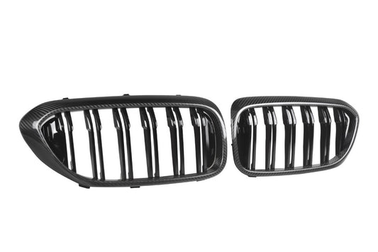 BMW M5 M5C F90 Pre-LCI 2018 2019 2020 & 5 Series M550 540 G30 G31 Pre-LCI 2017 2018 2019 2020 with Aftermarket Parts - Dual Slat Front Kidney Grill Pre-preg Carbon Fiber from Aero Republic