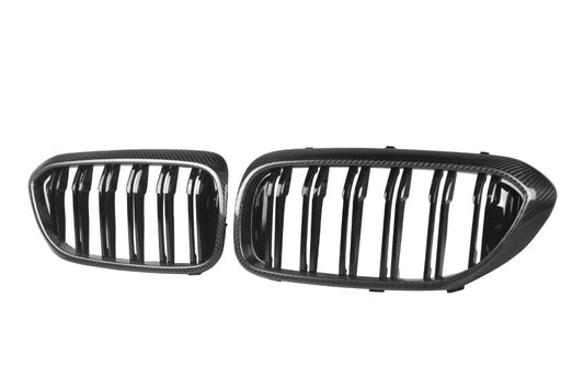 BMW M5 M5C F90 Pre-LCI 2018 2019 2020 & 5 Series M550 540 G30 G31 Pre-LCI 2017 2018 2019 2020 with Aftermarket Parts - Dual Slat Front Kidney Grill Pre-preg Carbon Fiber from Aero Republic