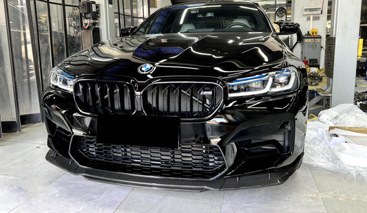 BMW M5 M5C F90 Pre-LCI 2018 2019 2020 with Aftermarket Parts - MT Style Front Lip Pre-preg Carbon Fiber from Aero Republic