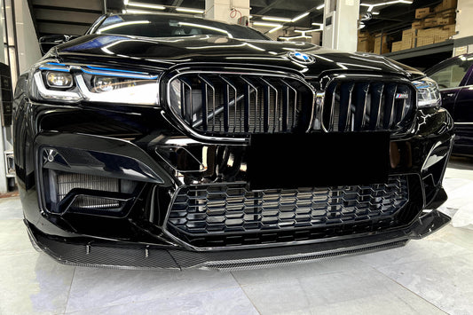 BMW M5 M5C F90 Pre-LCI 2018 2019 2020 with Aftermarket Parts - MT Style Front Lip Pre-preg Carbon Fiber from Aero Republic