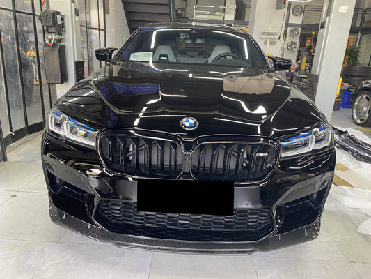 BMW M5 M5C F90 Pre-LCI 2018 2019 2020 with Aftermarket Parts - MT Style Front Lip Pre-preg Carbon Fiber from Aero Republic