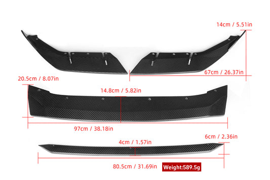 BMW M5 M5C F90 Pre-LCI 2018 2019 2020 with Aftermarket Parts - MT Style Front Lip Pre-preg Carbon Fiber from Aero Republic