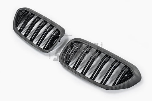 BMW M5 M5C F90 Pre-LCI 2018 2019 2020 & 5 Series M550 540 G30 G31 Pre-LCI 2017 2018 2019 2020 with Aftermarket Parts - Dual Slat Front Kidney Grill Pre-preg Carbon Fiber from Aero Republic