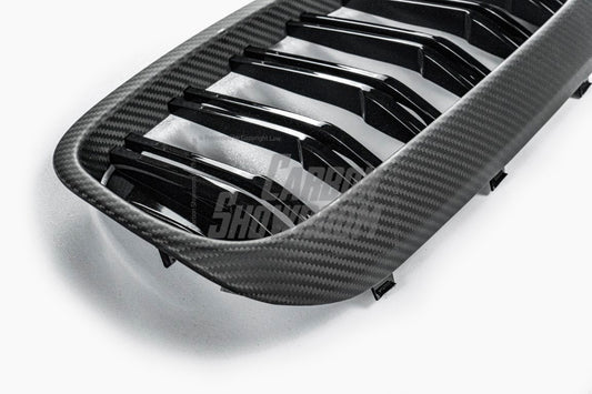 BMW M5 M5C F90 Pre-LCI 2018 2019 2020 & 5 Series M550 540 G30 G31 Pre-LCI 2017 2018 2019 2020 with Aftermarket Parts - Dual Slat Front Kidney Grill Pre-preg Carbon Fiber from Aero Republic