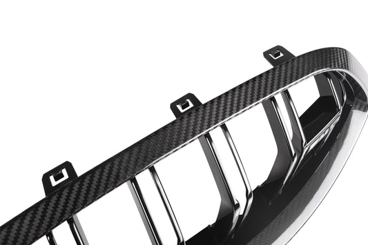 BMW M8 F91 F92 F93 2019-ON with Aftermarket Parts - Dual Slat Front Kidney Grill Pre-preg Carbon Fiber from Aero Republic