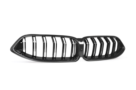 BMW M8 F91 F92 F93 2019-ON with Aftermarket Parts - Dual Slat Front Kidney Grill Pre-preg Carbon Fiber from Aero Republic