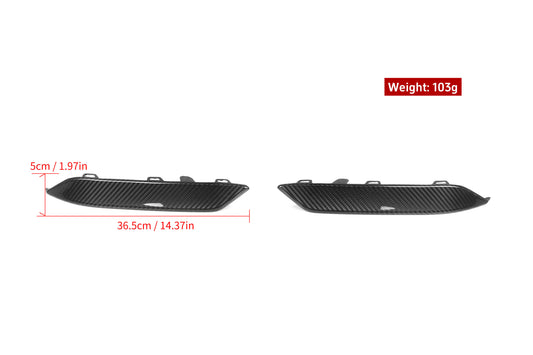 BMW M8 F91 F92 F93 2019-ON with Aftermarket Parts - OE Style Front Bumper Side Lower Vent Trim Carbon Fiber from Aero Republic