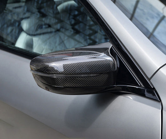 BMW M8 F91 F92 F93 2019 2020 2021 2022 2023 2024 (Left Hand Drive) & (Right Hand Drive) with Aftermarket Parts - OE Style / LHD & OE Style / RHD Replacement Mirror Caps Pre-preg Carbon Fiber from Aero Republic