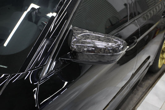 BMW M8 F91 F92 F93 2019 2020 2021 2022 2023 2024 (Left Hand Drive) & (Right Hand Drive) with Aftermarket Parts - OE Style / LHD & OE Style / RHD Replacement Mirror Caps Pre-preg Carbon Fiber from Aero Republic