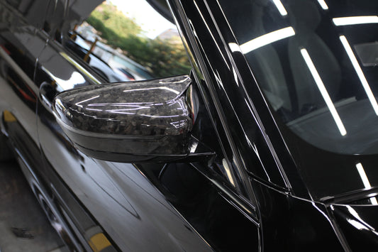 BMW M8 F91 F92 F93 2019 2020 2021 2022 2023 2024 (Left Hand Drive) & (Right Hand Drive) with Aftermarket Parts - OE Style / LHD & OE Style / RHD Replacement Mirror Caps Pre-preg Carbon Fiber from Aero Republic