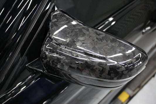 BMW M8 F91 F92 F93 2019 2020 2021 2022 2023 2024 (Left Hand Drive) & (Right Hand Drive) with Aftermarket Parts - OE Style / LHD & OE Style / RHD Replacement Mirror Caps Pre-preg Carbon Fiber from Aero Republic