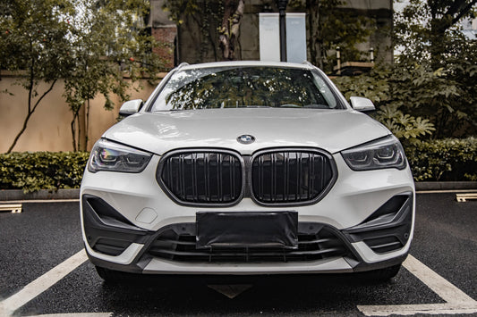 BMW X1 xDrive25e xDrive25i x/sDrive20i sDrive18i xDrive25d sDrive20d sDrive18d sDrive16d F48 LCI 2019 2020 2021 2022 with Aftermarket Parts - Dual Slat Front Kidney Grill Pre-preg Carbon Fiber from Aero Republic