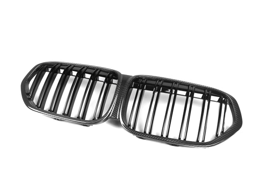 BMW X1 xDrive25e xDrive25i x/sDrive20i sDrive18i xDrive25d sDrive20d sDrive18d sDrive16d F48 LCI 2019 2020 2021 2022 with Aftermarket Parts - Dual Slat Front Kidney Grill Pre-preg Carbon Fiber from Aero Republic