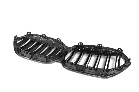 BMW X1 xDrive25e xDrive25i x/sDrive20i sDrive18i xDrive25d sDrive20d sDrive18d sDrive16d F48 LCI 2019 2020 2021 2022 with Aftermarket Parts - Dual Slat Front Kidney Grill Pre-preg Carbon Fiber from Aero Republic