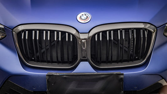BMW X3 M40 s/x Drive 340 G01 LCI 2022 2023 2024 & X4 M40 xDrive 30 G02 LCI 2022 2023 2024 with Aftermarket Parts - Dual Slat Front Kidney Grill Pre-preg Carbon Fiber from Aero Republic