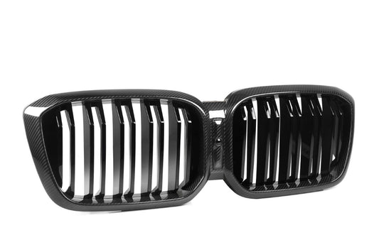 BMW X3 M40 s/x Drive 340 G01 LCI 2022 2023 2024 & X4 M40 xDrive 30 G02 LCI 2022 2023 2024 with Aftermarket Parts - Dual Slat Front Kidney Grill Pre-preg Carbon Fiber from Aero Republic