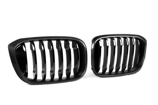 BMW X3 M40 s/x Drive 340 G01 Pre-LCI 2019 2020 2021 & X4 M40 xDrive 30 G02 Pre-LCI 2019 2020 2021 with Aftermarket Parts - Single Slat Front Kidney Grill Pre-preg Carbon Fiber from Aero Republic