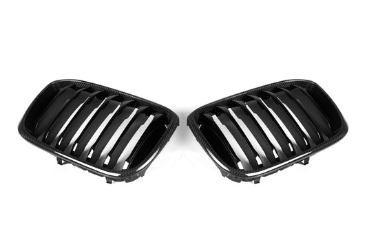 BMW X3 M40 s/x Drive 340 G01 Pre-LCI 2019 2020 2021 & X4 M40 xDrive 30 G02 Pre-LCI 2019 2020 2021 with Aftermarket Parts - Single Slat Front Kidney Grill Pre-preg Carbon Fiber from Aero Republic