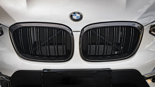 BMW X3 M40 s/x Drive 340 G01 Pre-LCI 2019 2020 2021 & X4 M40 xDrive 30 G02 Pre-LCI 2019 2020 2021 with Aftermarket Parts - Dual Slat Front Kidney Grill Pre-preg Carbon Fiber from Aero Republic