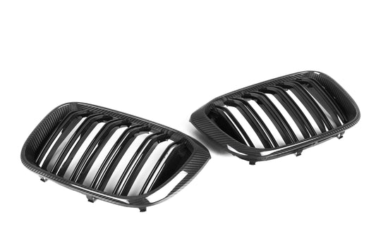 BMW X3 M40 s/x Drive 340 G01 Pre-LCI 2019 2020 2021 & X4 M40 xDrive 30 G02 Pre-LCI 2019 2020 2021 with Aftermarket Parts - Dual Slat Front Kidney Grill Pre-preg Carbon Fiber from Aero Republic