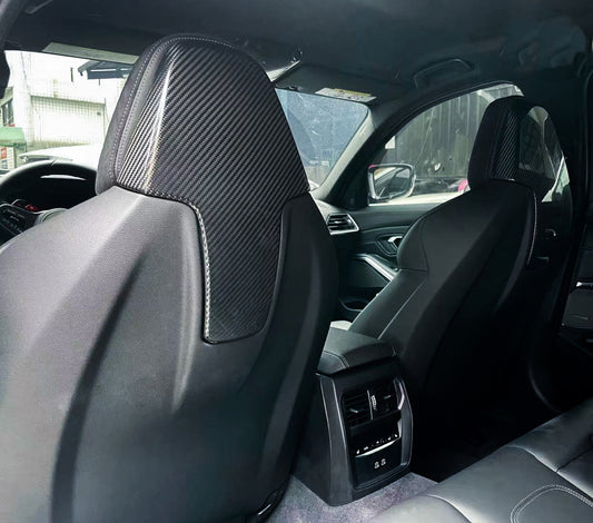 BMW X3M X3MC F97 LCI 2022 2023 2024 & X4M X4MC F98 LCI 2022 2023 2024 with Aftermarket Parts - Seat Backrest Cover Pre-preg Carbon Fiber from Aero Republic