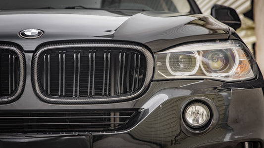 BMW X5 xDrive50i eDrive F15 2014 2015 2016 2017 2018 & X6 M50d xDrive50i s/xDrive35i xDrive40d xDrive30d F16 2015 2016 2017 2018 2019 with Aftermarket Parts - Dual Slat Front Kidney Grill Carbon Fiber from Aero Republic