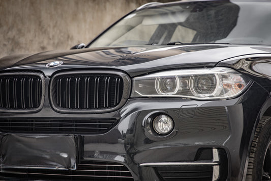 BMW X5 xDrive50i eDrive F15 2014 2015 2016 2017 2018 & X6 M50d xDrive50i s/xDrive35i xDrive40d xDrive30d F16 2015 2016 2017 2018 2019 with Aftermarket Parts - Dual Slat Front Kidney Grill Carbon Fiber from Aero Republic