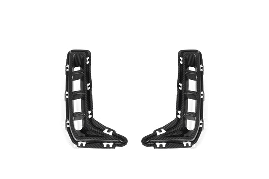 BMW X5 M60i s/x Drive 40i xDrive 50e G05 LCI 2024-ON with Aftermarket Parts - MP Style Front Bumper Side Vent Valences Trim Carbon Fiber from Aero Republic