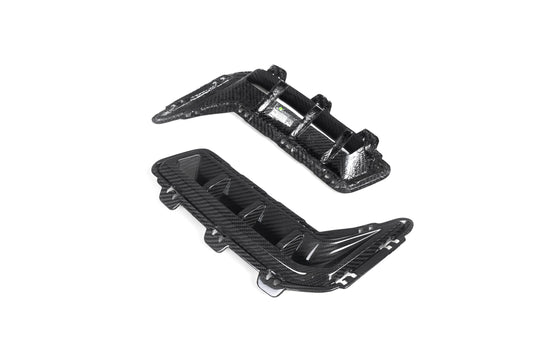 BMW X5 M60i s/x Drive 40i xDrive 50e G05 LCI 2024-ON with Aftermarket Parts - MP Style Front Bumper Side Vent Valences Trim Carbon Fiber from Aero Republic