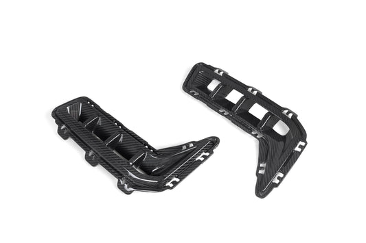 BMW X5 M60i s/x Drive 40i xDrive 50e G05 LCI 2024-ON with Aftermarket Parts - MP Style Front Bumper Side Vent Valences Trim Carbon Fiber from Aero Republic