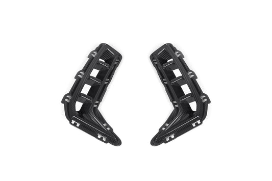 BMW X5 M60i s/x Drive 40i xDrive 50e G05 LCI 2024-ON with Aftermarket Parts - MP Style Front Bumper Side Vent Valences Trim Carbon Fiber from Aero Republic