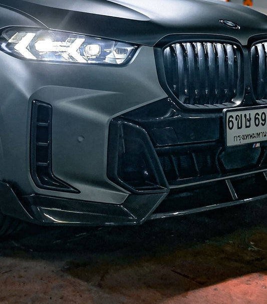 BMW X5 M60i s/x Drive 40i xDrive 50e G05 LCI 2024-ON with Aftermarket Parts - OE Style Front Bumper Vent Valences Trim Carbon Fiber from Aero Republic