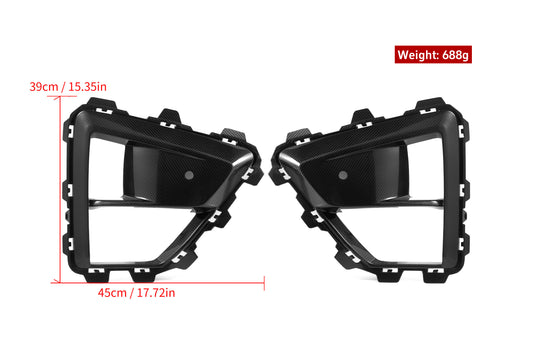 BMW X5M X5MC F95 LCI 2024-ON & X6M X6MC F96 LCI 2024-ON with Aftermarket Parts - OE Style Front Bumper Side Lower Vent Trim Carbon Fiber from Aero Republic