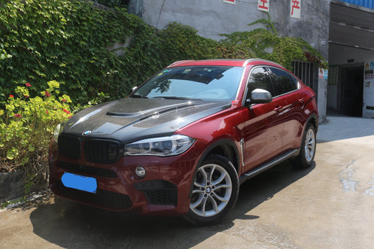 BMW X5 xDrive50i eDrive F15 (Both Fits Pre-LCI & LCI) 2014 2015 2016 2017 2018 & X5M F85 2015 2016 2017 2018 & X6 M50d xDrive50i s/xDrive35i xDrive40d xDrive30d F16 (Both Fits Pre-LCI & LCI) 2015 2016 2017 2018 2019 & X6M F86 2015 2016 2017 2018 2019 with Aftermarket Parts - HMN Style Hood Carbon Fiber from Aero Republic