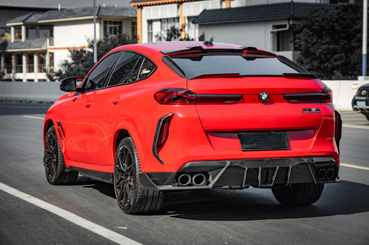 BMW X6 G06 & X6M X6MC F96 (Fits Both Pre-LCI & LCI) 2020-ON with Aftermarket Parts - MP Style Rear Window Fins Side Louvers Dry Pre-preg Carbon Fiber from Aero Republic