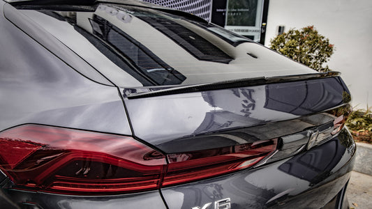 BMW X6 M60i s/x Drive40/e G06 (Fits Both Pre-LCI & LCI) 2020 2021 2023 2024 with Aftermarket Parts - M Style Rear Lip Spoiler Pre-preg Carbon from Aero Republic