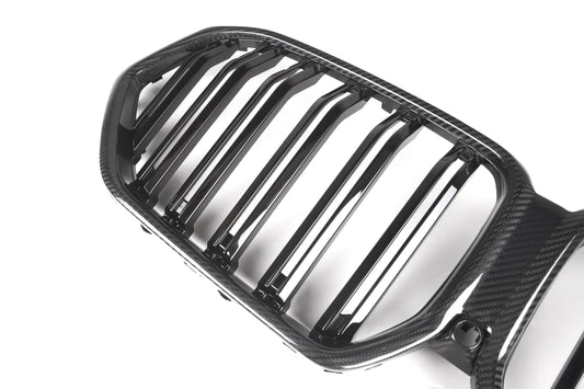 BMW X6 M60 sDrive40 xDrive40 G06 Pre-LCI 2020 2021 2022 2023 & X6M X6MC F96 Pre-LCI 2020 2021 2022 2023 with Aftermarket Parts - Dual Slat Front Kidney Grill Pre-preg Carbon Fiber from Aero Republic