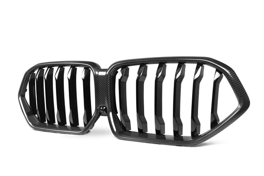 BMW X6 M60 sDrive40 xDrive40 G06 Pre-LCI 2020 2021 2022 2023 & X6M X6MC F96 Pre-LCI 2020 2021 2022 2023 with Aftermarket Parts - Single Slat Front Kidney Grill Pre-preg Carbon Fiber from Aero Republic