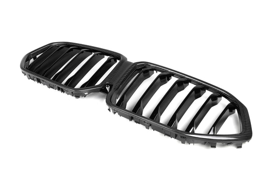 BMW X6 M60 sDrive40 xDrive40 G06 Pre-LCI 2020 2021 2022 2023 & X6M X6MC F96 Pre-LCI 2020 2021 2022 2023 with Aftermarket Parts - Single Slat Front Kidney Grill Pre-preg Carbon Fiber from Aero Republic