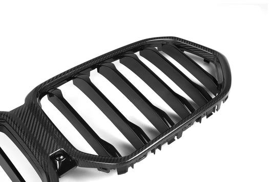 BMW X6 M60 sDrive40 xDrive40 G06 Pre-LCI 2020 2021 2022 2023 & X6M X6MC F96 Pre-LCI 2020 2021 2022 2023 with Aftermarket Parts - Single Slat Front Kidney Grill Pre-preg Carbon Fiber from Aero Republic