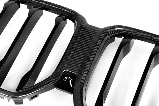 BMW X6 M60 sDrive40 xDrive40 G06 Pre-LCI 2020 2021 2022 2023 & X6M X6MC F96 Pre-LCI 2020 2021 2022 2023 with Aftermarket Parts - Single Slat Front Kidney Grill Pre-preg Carbon Fiber from Aero Republic