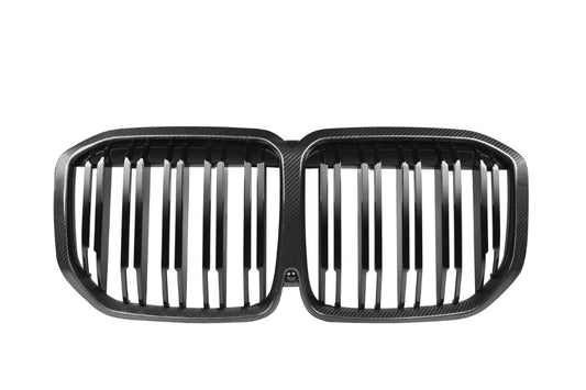 BMW X7 M50i xDrive50i G07 Pre-LCI 2019 2020 2021 2022 with Aftermarket Parts - Dual Slat Front Kidney Grill Pre-preg Carbon Fiber from Aero Republic