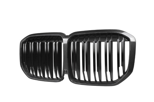 BMW X7 M50i xDrive50i G07 Pre-LCI 2019 2020 2021 2022 with Aftermarket Parts - Dual Slat Front Kidney Grill Pre-preg Carbon Fiber from Aero Republic